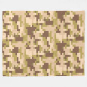 Bruine en groene digitale camouflage fleece deken (Voorkant (Horizontaal))