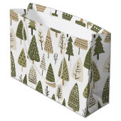 bruine en groene kerstbomen groot cadeauzakje (Achterkant Gekanteld)