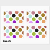 Bruine en groene kleurrijke Stippen Rechthoekige Sticker (Vel)