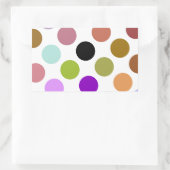 Bruine en groene kleurrijke Stippen Rechthoekige Sticker (Tas)