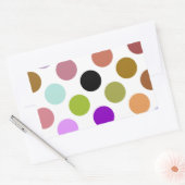 Bruine en groene kleurrijke Stippen Rechthoekige Sticker (Envelop)