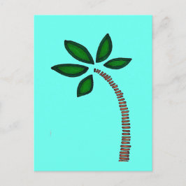 Bruine en groene palmboom tekening briefkaart