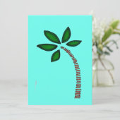 Bruine en groene palmboom tekening feestdagenkaart (Staand voorkant)