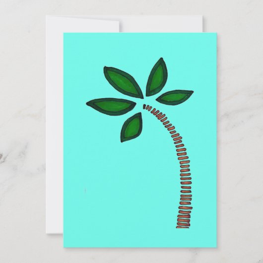 Bruine en groene palmboom tekening kaart (Voorkant)