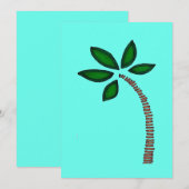 Bruine en groene palmboom tekening kaart (Voorkant / Achterkant)