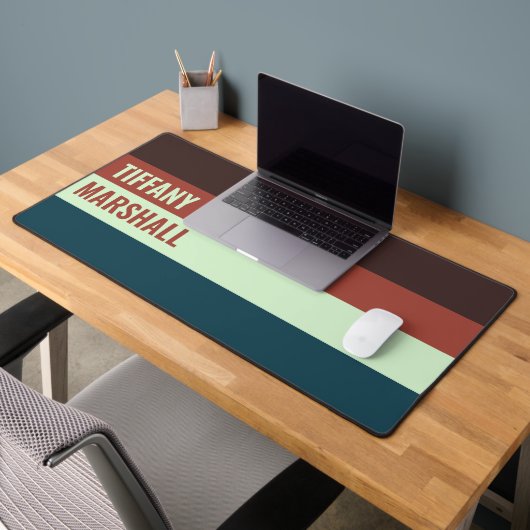 Bruine en groene strepen patroon gepersonaliseerd bureaumat (Kantoor 2)