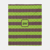 Bruine en groene tartan bloem fleece deken (Voorkant)
