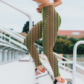 Bruine en groene Trippy Strepen Koel Psychedelisch Leggings