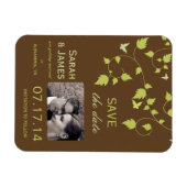 Bruine en groene wijnstokken slaan de datummagneet magneet (Horizontaal)