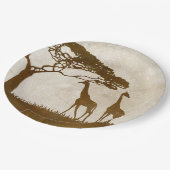 Bruine en ivoorkleurige Afrikaanse Giraffe Bruilof Papieren Bordje (Gekanteld)
