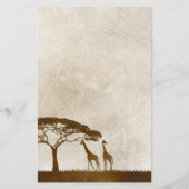 Bruine en ivoren Afrikaanse Giraffe Wedding Briefpapier (Voorkant)
