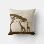 Bruine en ivoren Afrikaanse Giraffe Wedding Kussen (Achterkant)