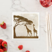 Bruine en ivoren Afrikaanse Giraffe Wedding Servetten (Insitu)