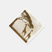 Bruine en ivoren Afrikaanse Giraffe Wedding Servetten (Hoek)
