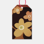 Bruine en okerbloemen cadeaulabel (Voorkant)
