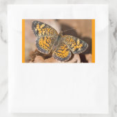 Bruine en Oranje motschildpadden en schitterende a Rechthoekige Sticker (Tas)