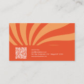 Bruine en Oranje retro met QR-Visitekaartje Visitekaartje (Achterkant)