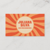 Bruine en Oranje retro met QR-Visitekaartje Visitekaartje (Voorkant)