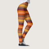 Bruine en oranje tinten strepen leggings (Rechts)
