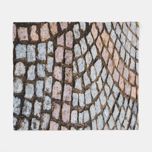 Bruine en rode briketten fleece deken (Voorkant (Horizontaal))