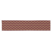 Bruine en rode tinten chevron zigzag korte tafelloper (Horizontaal)