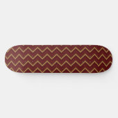 Bruine en rode tinten chevron zigzag persoonlijk skateboard (Horizontaal)