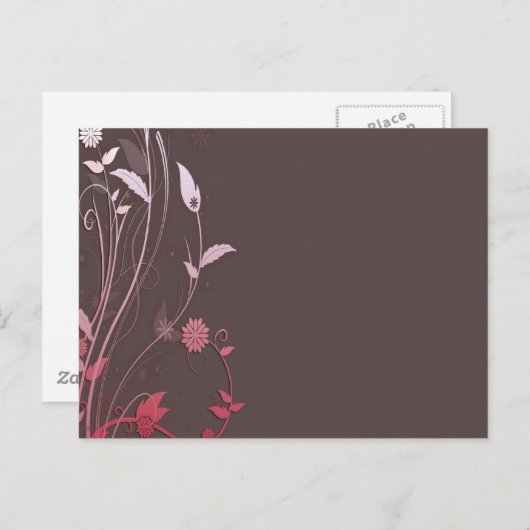 Bruine en roze aanpasbare sjabloon briefkaart (Voorkant / Achterkant)