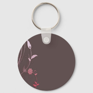 Bruine en roze aanpasbare sjabloon sleutelhanger
