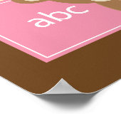 Bruine en Roze Beren Kinderen Muur Decor Poster (Hoek)