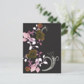 Bruine en roze Briefkaart (Staand voorkant)