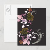 Bruine en roze Briefkaart (Voorkant / Achterkant)