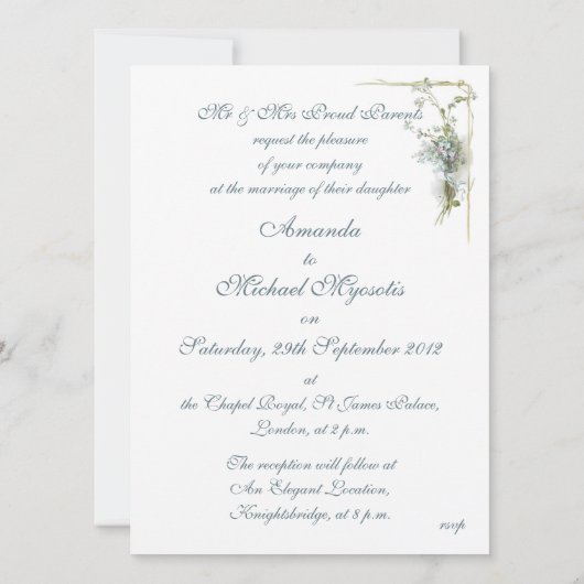  bruine en roze bruiloft kaart (Achterkant)