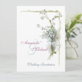  bruine en roze bruiloft kaart (Staand voorkant)