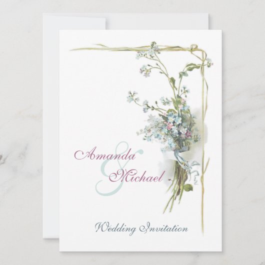  bruine en roze bruiloft kaart (Voorkant)