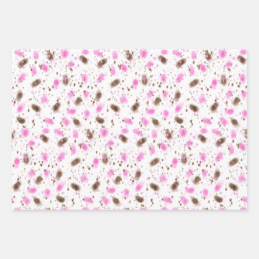 Bruine en roze chocolade Cake Birthday Inpakpapier Vel (Voorkant)