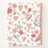 Bruine en Roze Floral Heart-laptop Notitieboek (Achterkant)