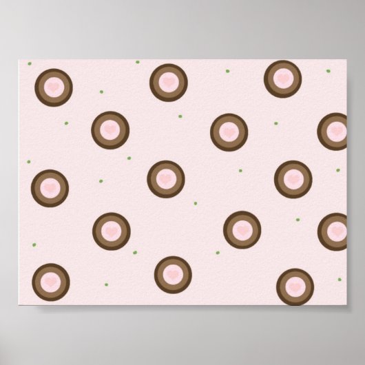 Bruine en Roze Moderne Cirkel Ontwerp Poster (Voorkant)