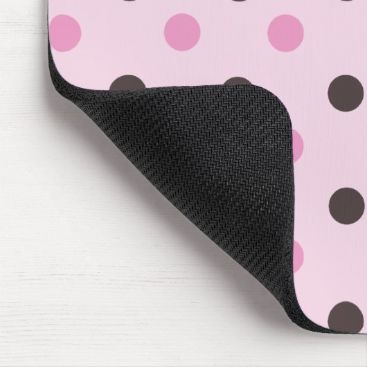 Bruine en Roze pokadot Muismat (Hoek)