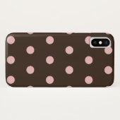 Bruine en Roze pokadots Case-Mate iPhone Case (Achterkant (horizontaal))