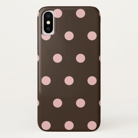 Bruine en Roze pokadots Case-Mate iPhone Case (Achterkant)