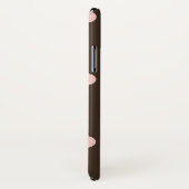 Bruine en Roze pokadots Case-Mate iPhone Case (Achterkant / rechts)