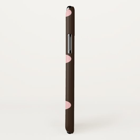 Bruine en Roze pokadots Case-Mate iPhone Case (Achterkant / rechts)