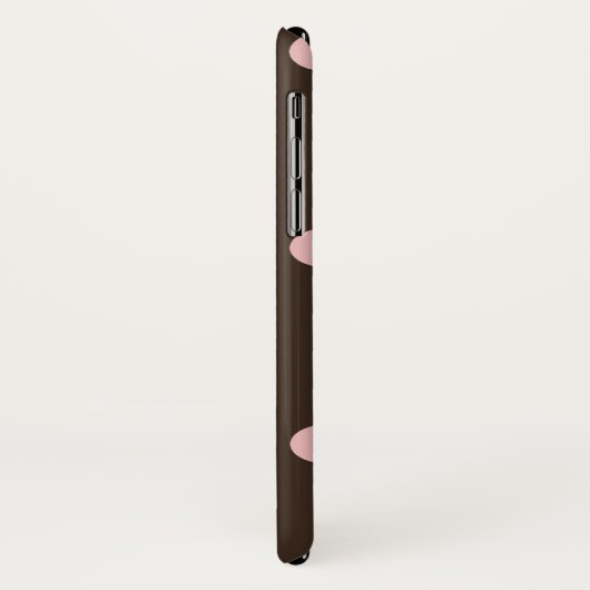 Bruine en Roze pokadots Case-Mate iPhone Case (Achterkant/links)