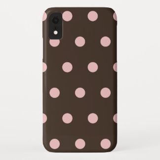 Bruine en Roze pokadots iPhone XR Hoesje