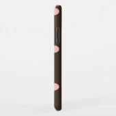 Bruine en Roze pokadots Case-Mate iPhone Case (Achterkant/rechts)