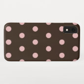 Bruine en Roze pokadots Case-Mate iPhone Case (Achterkant (horizontaal))