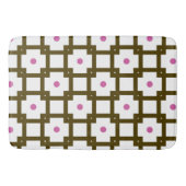 Bruine en roze Stippen Badmat (Voorkant)