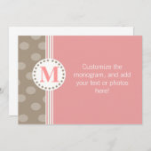 Bruine en roze Stippen en stripes - Aangepaste art Notitiekaartje (Voorkant / Achterkant)