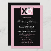 Bruine en roze trouwe bruiloft kaart (Voorkant / Achterkant)