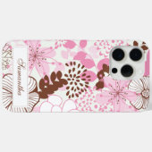 Bruine en roze voorjaarstuin Case-Mate iPhone case (Achterkant (horizontaal))